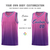 Custom Pink Purple Gradient Fashion Sets Sports Stripe Uniform Basketball Jersey