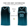 Custom Black Aqua Gradient Fashion Sets Sports Stripe Uniform Basketball Jersey