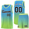 Custom Powder Blue Neon Green Gradient Fashion Sets Sports Stripe Uniform Basketball Jersey