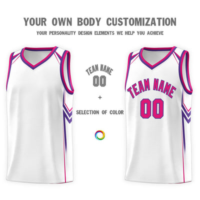 Custom White Arrow Graffiti Pattern Sports Uniform Basketball Jersey