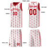 Custom White Red Star Graffiti Pattern Sets Sports Uniform Basketball Jersey