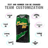 Custom Black Kelly Green-Black Tear Graffiti Pattern Sports Uniform Basketball Jersey