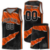 Custom Black Orange-Black Tear Graffiti Pattern Sports Uniform Basketball Jersey