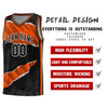 Custom Black Orange-Black Tear Graffiti Pattern Sports Uniform Basketball Jersey
