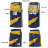 Custom Midnight Blue Gold-Orange Tear Graffiti Pattern Sports Uniform Basketball Jersey