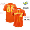 Custom Orange Gold Star Ribbing Authentic Baseball Jersey
