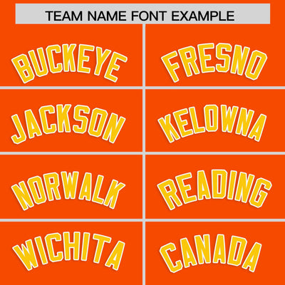 Custom Orange Gold Star Ribbing Authentic Baseball Jersey