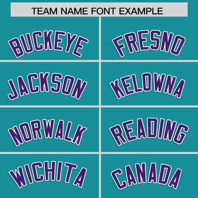 Custom Teal Purple Star Ribbing Authentic Baseball Jersey