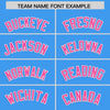 Custom Powder Blue Pink Star Ribbing Authentic Baseball Jersey