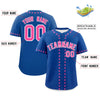 Custom Royal Pink Star Ribbing Authentic Baseball Jersey