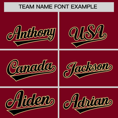 Custom Crimson Black Star Ribbing Authentic Baseball Jersey