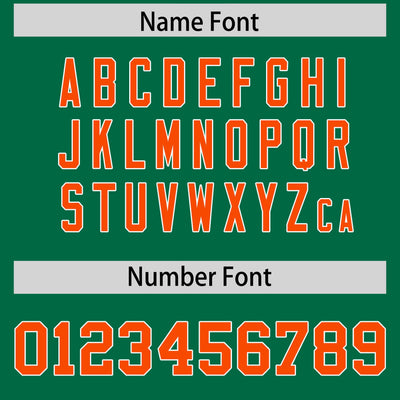 Custom Kelly Green Orange Star Ribbing Authentic Baseball Jersey