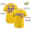 Custom Gold Purple Star Ribbing Authentic Baseball Jersey