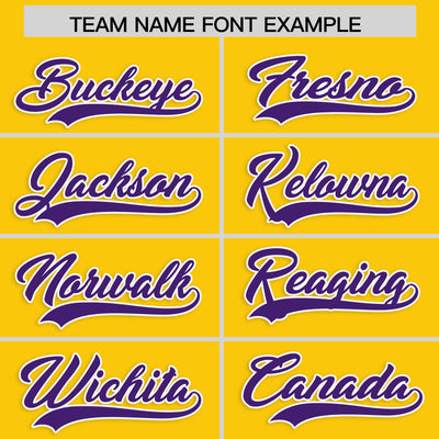 Custom Gold Purple Star Ribbing Authentic Baseball Jersey