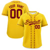 Custom Gold Crimson Star Ribbing Authentic Baseball Jersey