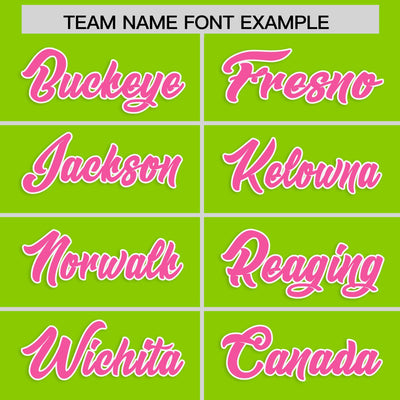 Custom Neon Green Pink Star Ribbing Authentic Baseball Jersey