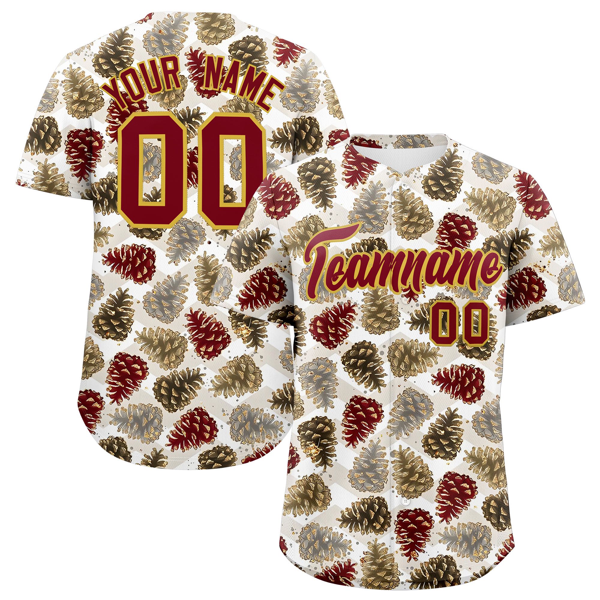 Custom Christmas Graffiti Pattern Authentic Baseball Jersey