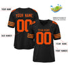 Custom Black Orange-Black Classic Style Mesh Authentic Football Jersey