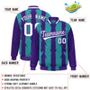 Custom Aqua Aqua Varsity Full-Snap Blade Pattern Raglan Sleeves Letterman Baseball Jacket