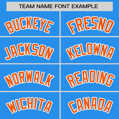 Custom Powder Blue Orange Varsity Full-Snap Color Block Letterman Baseball Jacket