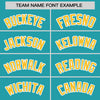 Custom Aqua Gold Varsity Full-Snap Color Block Letterman Baseball Jacket