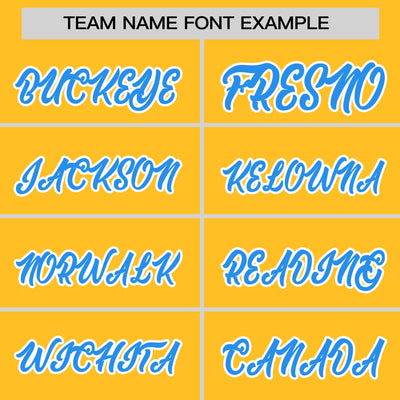 Custom Gold Powder Blue Varsity Full-Snap Color Block Letterman Baseball Jacket