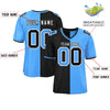 Custom Black Powder Blue Personalized Split Two Tone Design Authentic Football Jersey