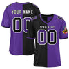 Custom Black Purple Personalized Split Two Tone Design Authentic Football Jersey