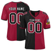 Custom Black Red Personalized Split Two Tone Design Authentic Football Jersey