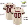 Custom Cream Red Retro Personalized Sleeve Line Authentic Football Jersey