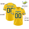 Custom Gold Green Retro Personalized Sleeve Line Authentic Football Jersey