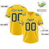 Custom Gold Green Retro Personalized Sleeve Line Authentic Football Jersey