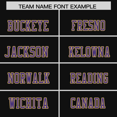 Custom Black Purple Retro Personalized Sleeve Line Authentic Football Jersey
