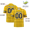 Custom Gold Personalized Plaid Pattern Design Authentic Football Jersey