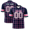 Custom Navy Personalized Plaid Pattern Design Authentic Football Jersey