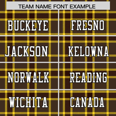Custom Brown Personalized Plaid Pattern Design Authentic Football Jersey