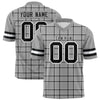 Custom Gray Black Personalized Plaid Pattern Design Authentic Football Jersey