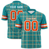 Custom Aqua Personalized Plaid Pattern Design Authentic Football Jersey