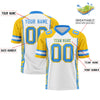 Custom White Gold-Powder Blue Raglan Sleeves Personalized Side Pattern Authentic Football Jersey
