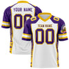 Custom White Purple-Gold Raglan Sleeves Personalized Side Pattern Authentic Football Jersey