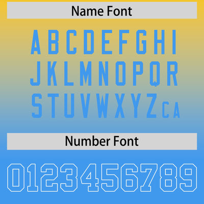 Custom Gold Powder Blue Gradient Personalized Side Pattern Authentic Football Jersey
