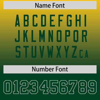 Custom Gold Green Gradient Personalized Side Pattern Authentic Football Jersey