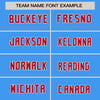 Custom Powder Blue Red White Crew Neck Personalized Raglan Long Sleeve Performance T-shirt