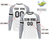 Custom White Gray Black Crew Neck Personalized Raglan Long Sleeve Performance T-shirt