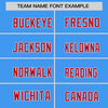 Custom Powder Blue Red White Crew Neck Personalized Raglan Long Sleeve Performance T-shirt