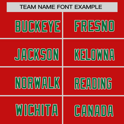 Custom Red Kelly Green White Crew Neck Personalized Raglan Long Sleeve Performance T-shirt
