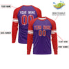 Custom Purple Red White Crew Neck Personalized Raglan Long Sleeve Performance T-shirt