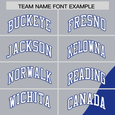 Custom Gray Royal Color Block Varsity Full-Zip Letterman Wave Jacket Hoodie