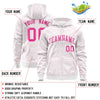 Custom White Pink Varsity Full-Zip Letterman Leopard Print Jacket Hoodie