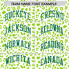 Custom White Neon Green Varsity Full-Zip Letterman Leopard Print Jacket Hoodie
